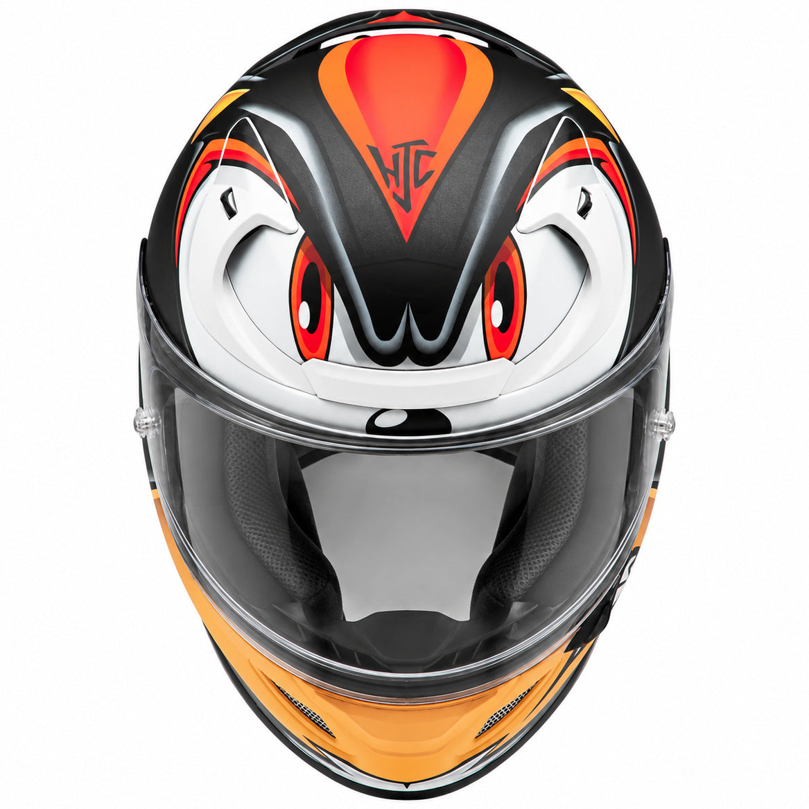HJC RPHA 12 Shadow The Hedgehog MC1SF Red, alternate full-face motorcycle helmet angle on white background