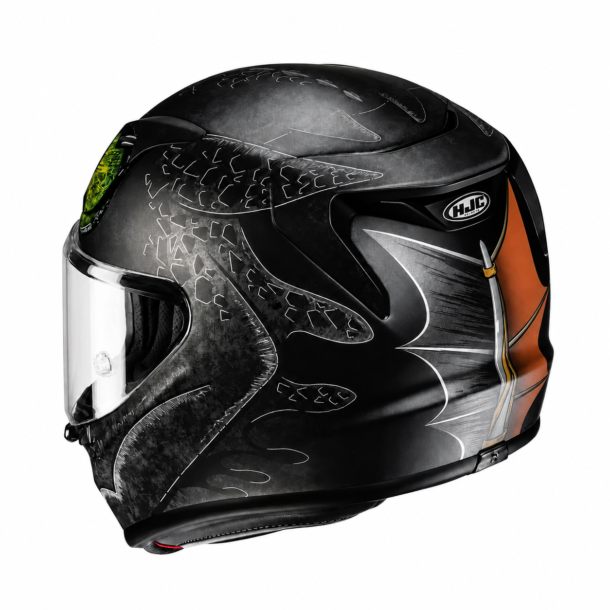 HJC RPHA 12 Toothless 2 Universal MC4SF, alternate full-face motorcycle helmet angle on white background