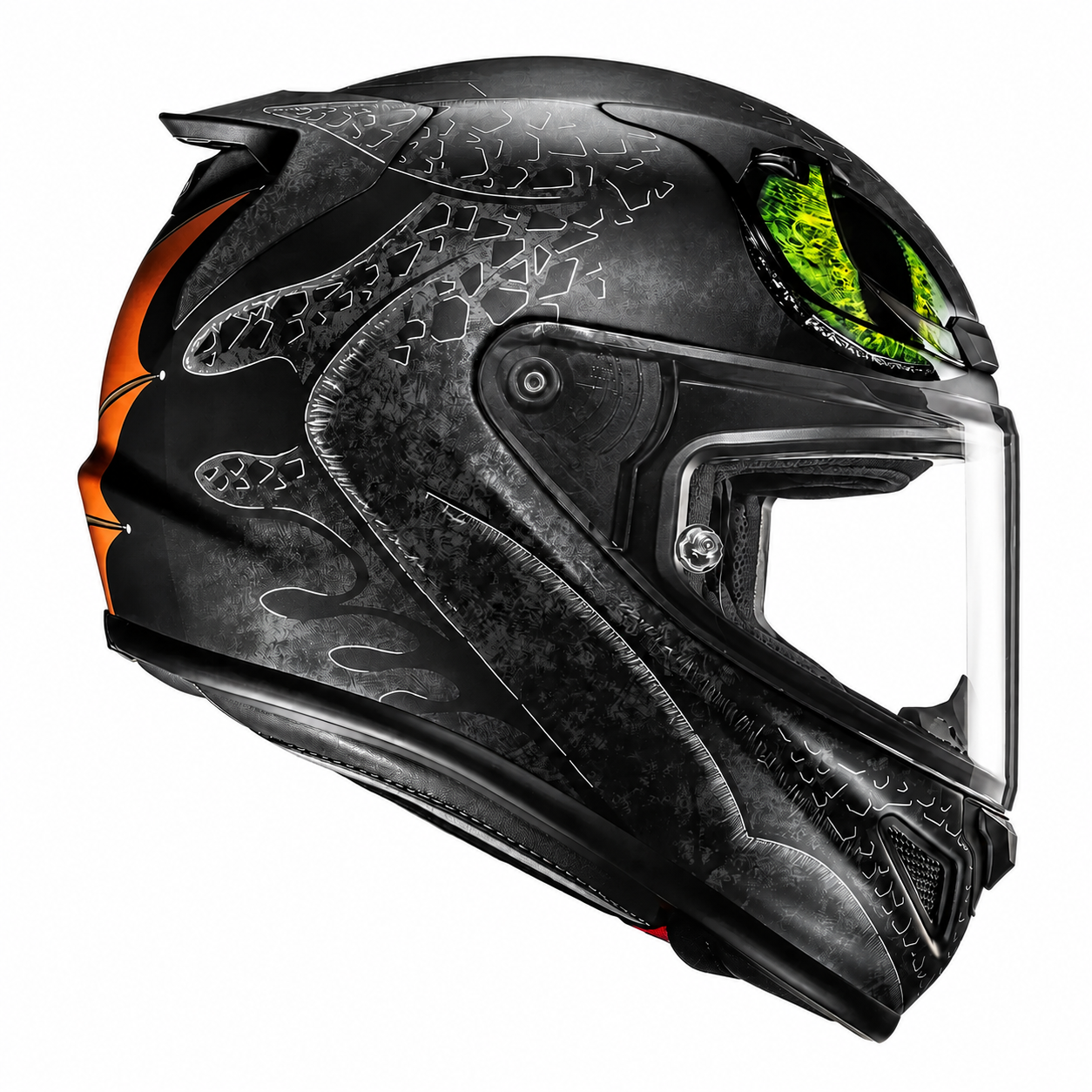 HJC RPHA 12 Toothless 2 Universal MC4SF, alternate full-face motorcycle helmet angle on white background