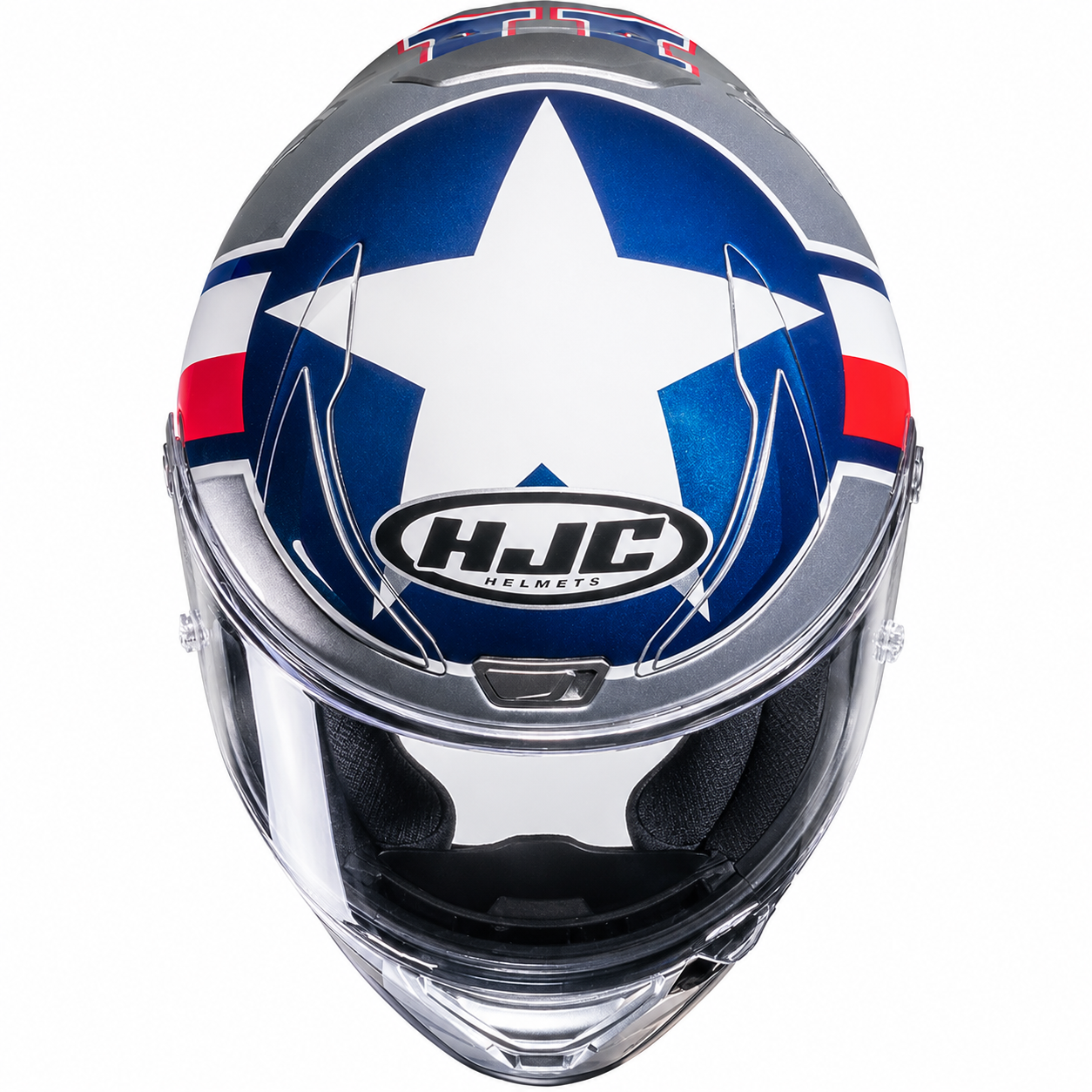 HJC RPHA 1 Ben Spies Silverstar Silver, upper-front view on white background