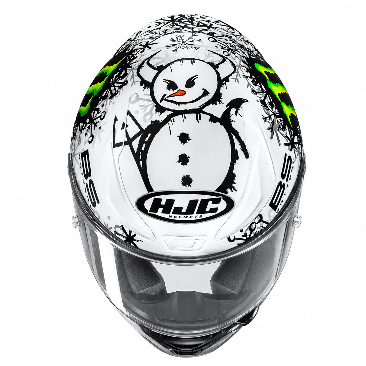 HJC RPHA 1 V2 Carbon Snow Diablo MC10SF Carbon, alternate full-face motorcycle helmet angle on white background