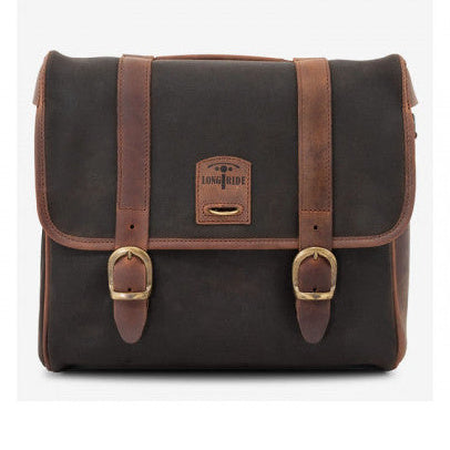 Longride Waxed Canvas Quick Release Saddlebag Khaki - 12.5 Liters - primary product view