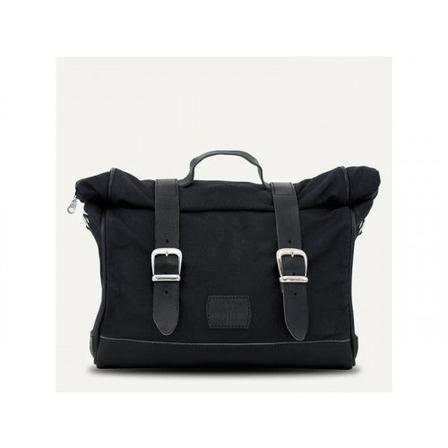 Longride Waxed Canvas Quick Release Saddlebag Black - 9.5 Liters