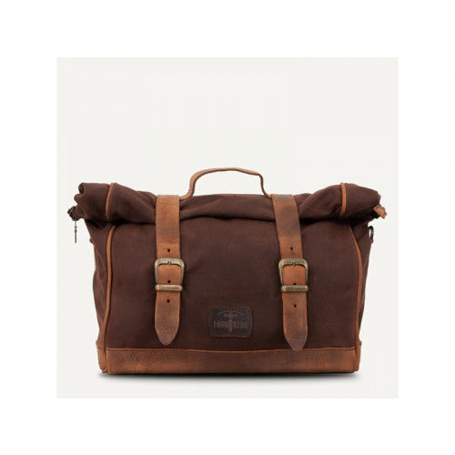 Longride Waxed Canvas Quick Release Saddlebag Brown - 9.5 Liters