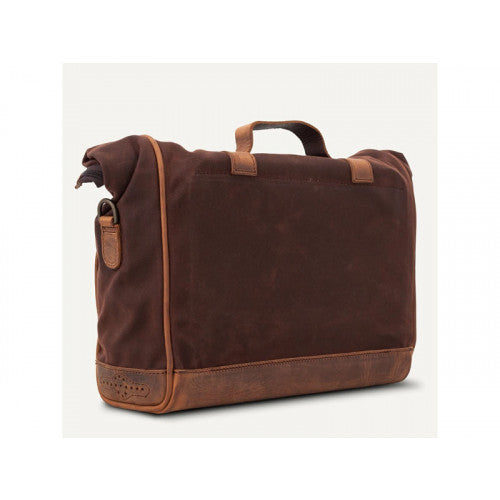 Longride Waxed Canvas Quick Release Saddlebag Brown - 9.5 Liters