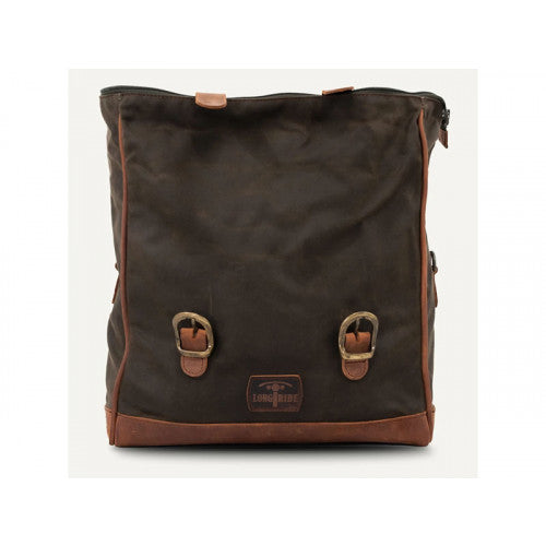 Longride Waxed Canvas Quick Release Saddlebag Khaki - 9.5 Liters