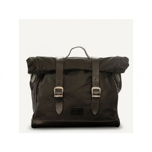 Longride Waxed Canvas Quick Release Saddlebag Black - 18 Liters