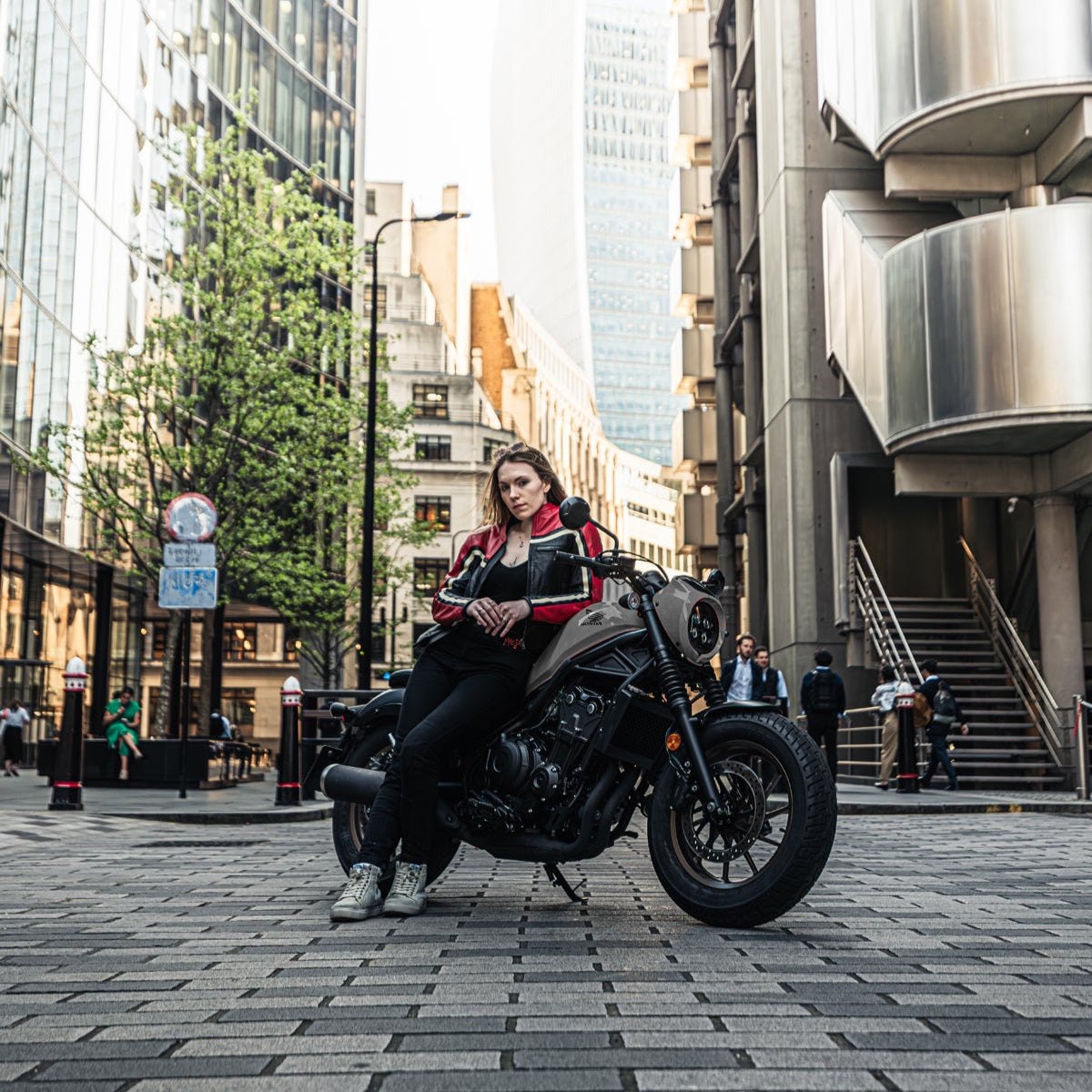 MotoGirl Hayley Ladies Leather Jacket Red