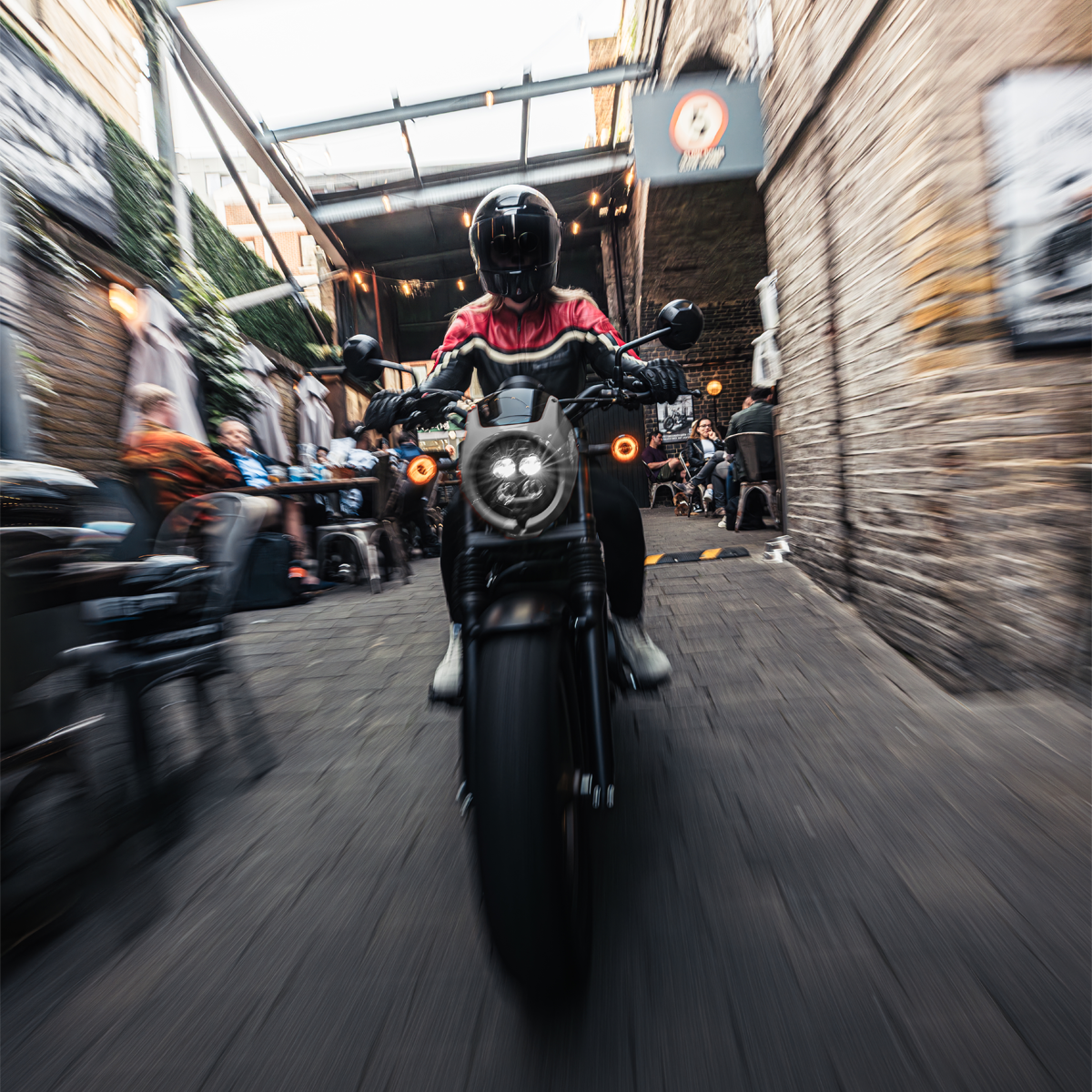 MotoGirl Hayley Ladies Leather Jacket Red