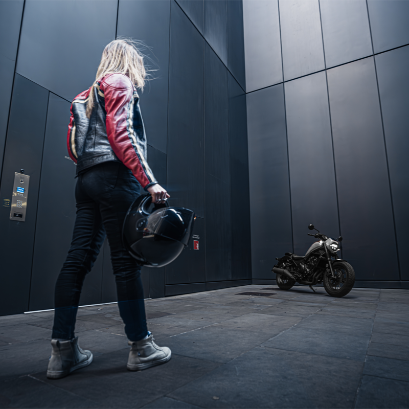 MotoGirl Hayley Ladies Leather Jacket Red