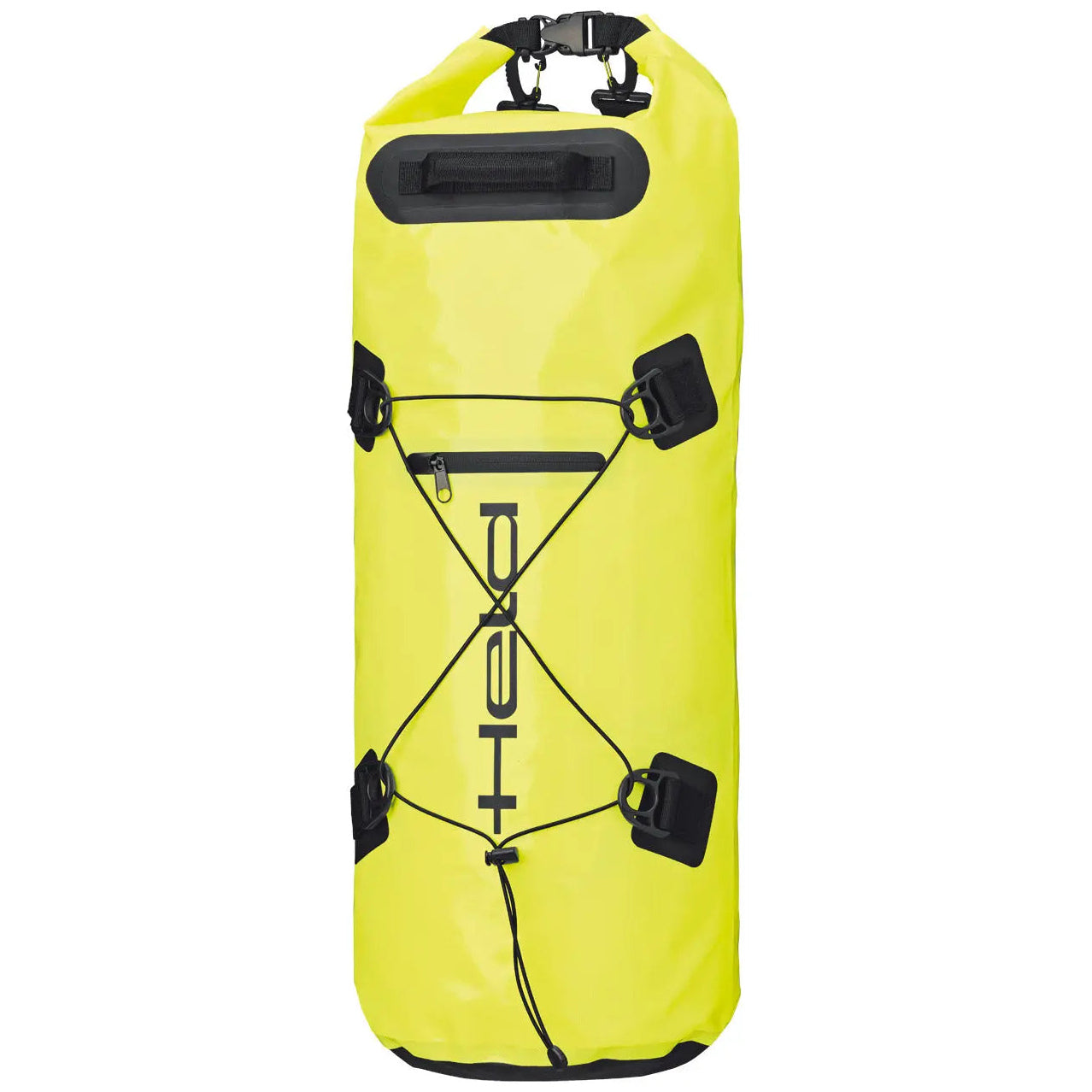 Held Roll 2 Bag Black / Neon Yellow motorcycle luggage bag, front view