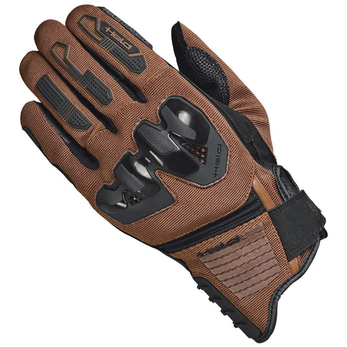Held Sambia 2 Textile Gloves Brown motorcycle glove, back-of-hand view