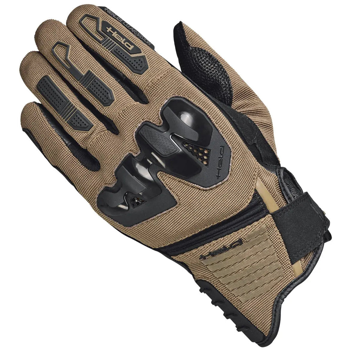 Held Sambia 2 Textile Gloves Sand motorcycle glove, back-of-hand view