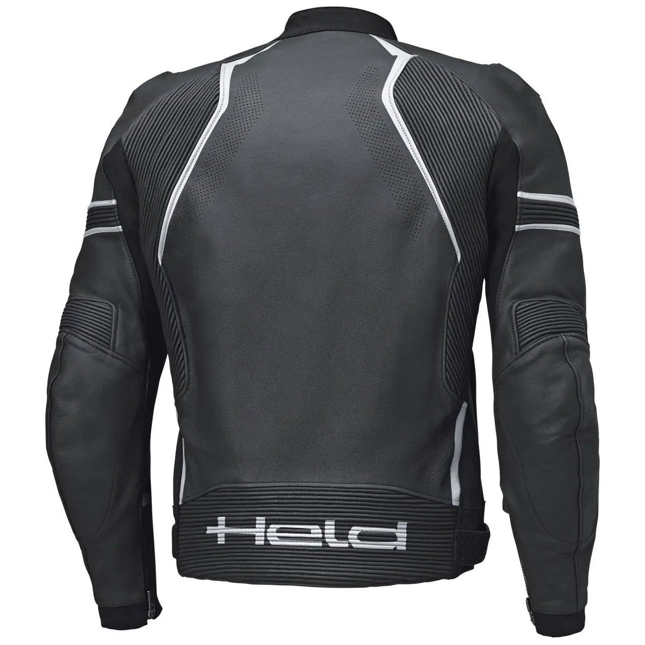 Held Street Rocket 4 Top Leather Jacket Black / White motorcycle jacket, rear view