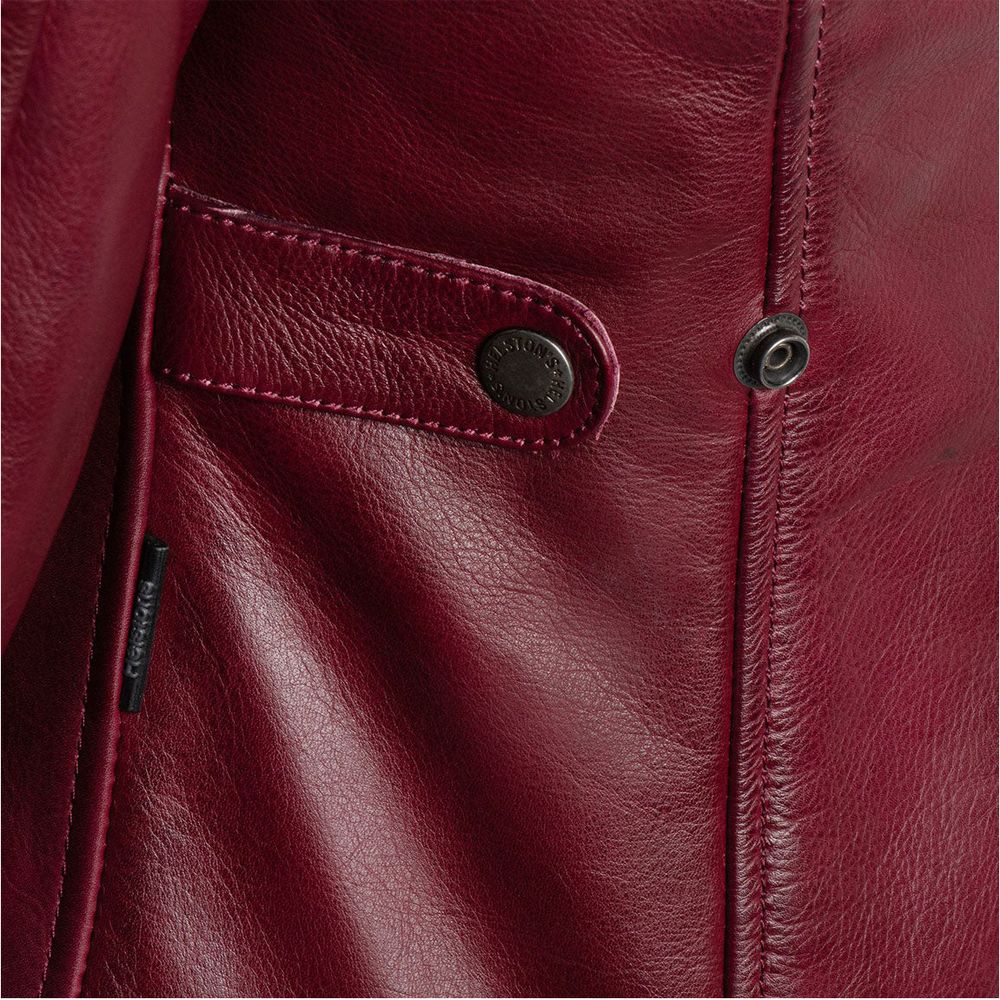 Helstons Chica Ladies Buffalo Leather Jacket Bordeaux / Grey
