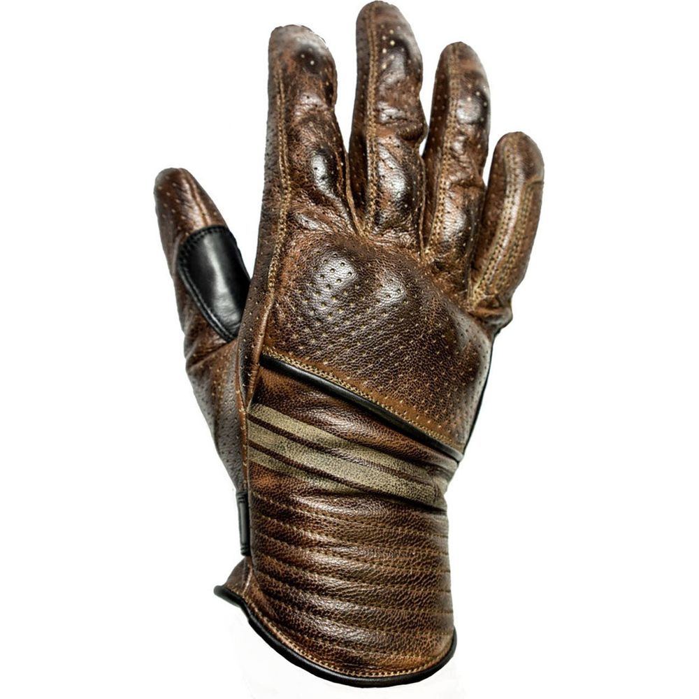 Helstons Corporate Summer Perforated Leather Gloves Camel / Black