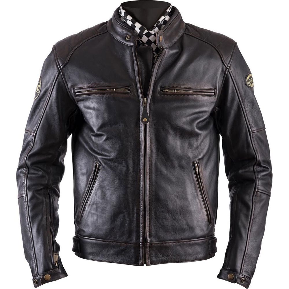 Helstons Track Oldies Leather Jacket Brown FREE Delivery, FREE Returns