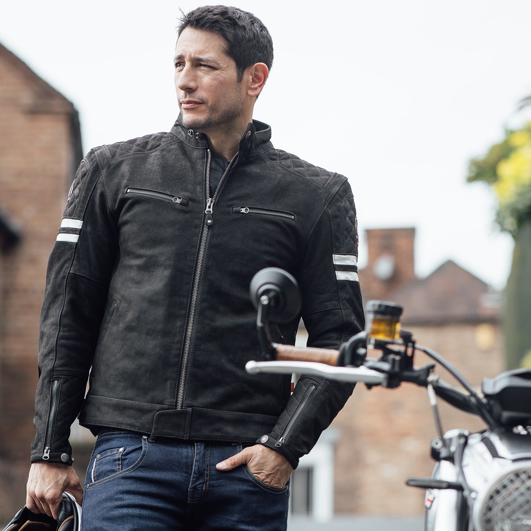 Merlin Hixon 2 D3O Leather Jacket Brown FREE UK Delivery, FREE 365 Day Returns | Moto Central