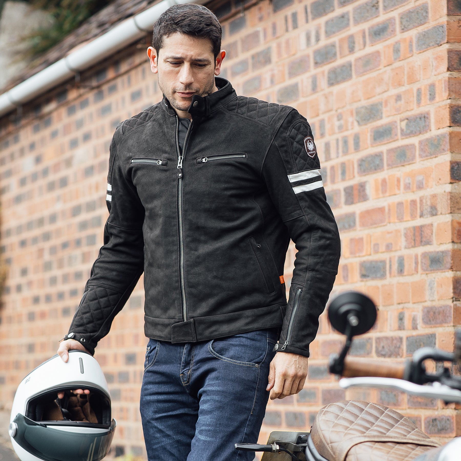 Merlin Hixon 2 D3O Leather Jacket Brown FREE UK Delivery, FREE 365 Day Returns | Moto Central