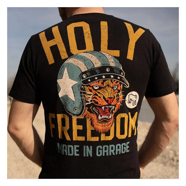 Holy Freedom Tiger T-Shirt Black - FREE UK Shipping, FREE 365 Day Returns | Moto Central