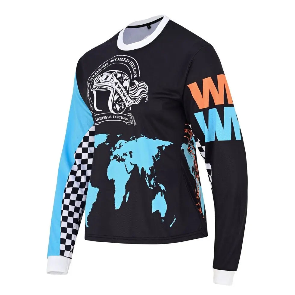 MotoGirl WRWR Ladies MX Jersey Black / Blue FREE UK Delivery, FREE 365 Day Returns | Moto Central