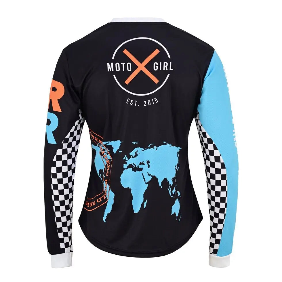 MotoGirl WRWR Ladies MX Jersey Black / Blue FREE UK Delivery, FREE 365 Day Returns | Moto Central