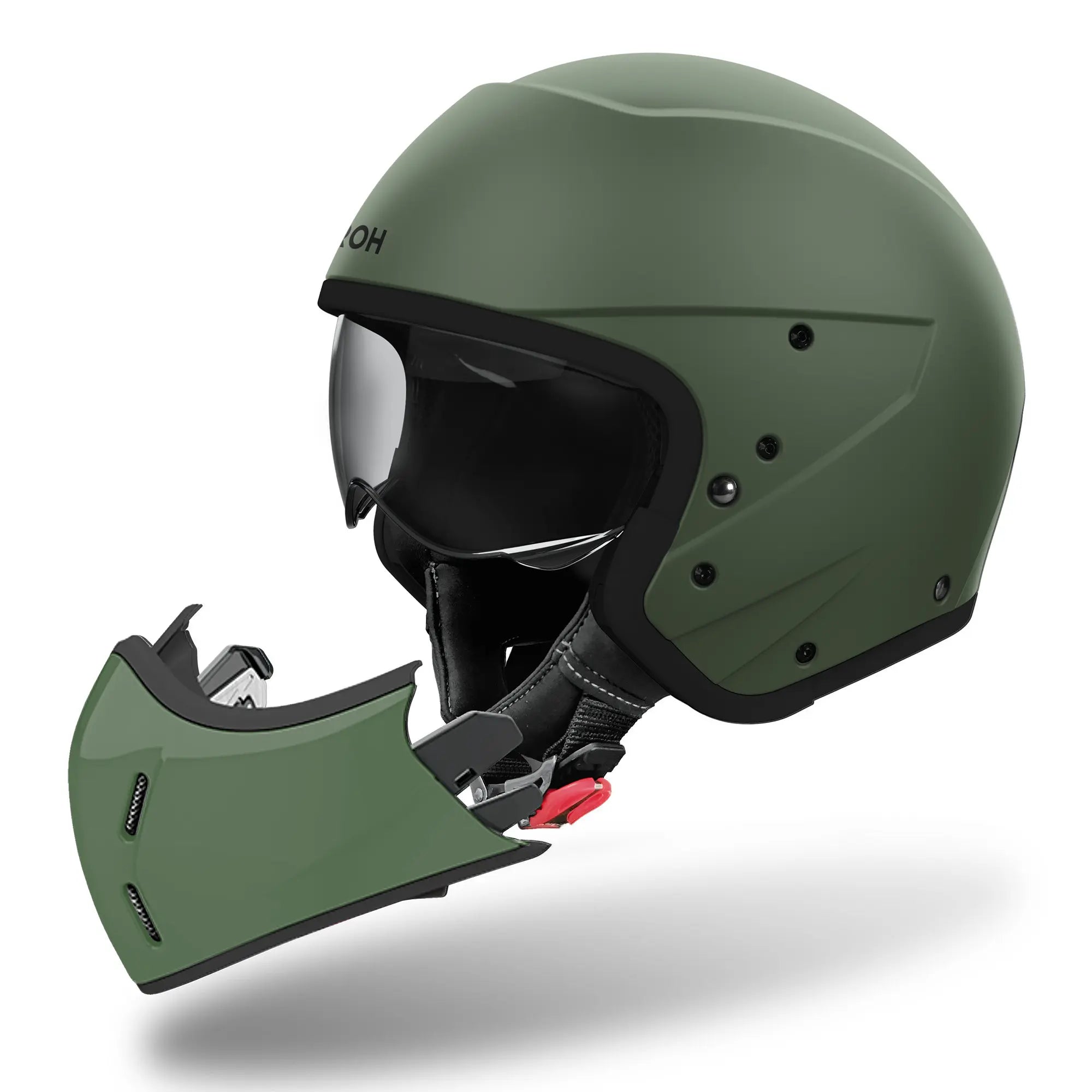 Airoh J-110 Matt Miltary Green FREE UK Delivery, FREE 365 Day Returns | Moto Central