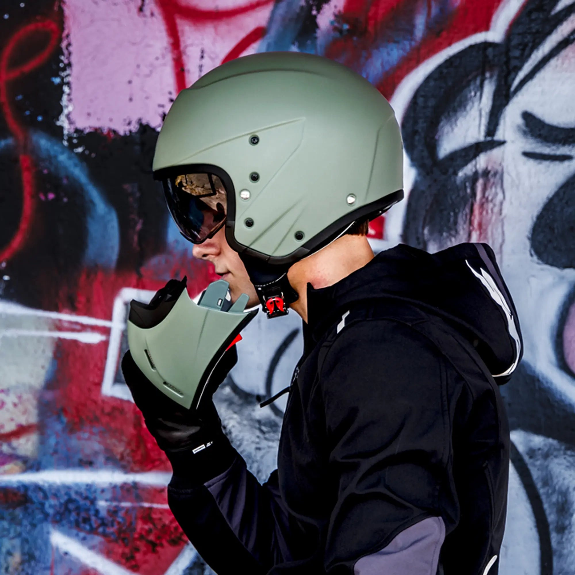 Airoh J-110 Matt Miltary Green FREE UK Delivery, FREE 365 Day Returns | Moto Central