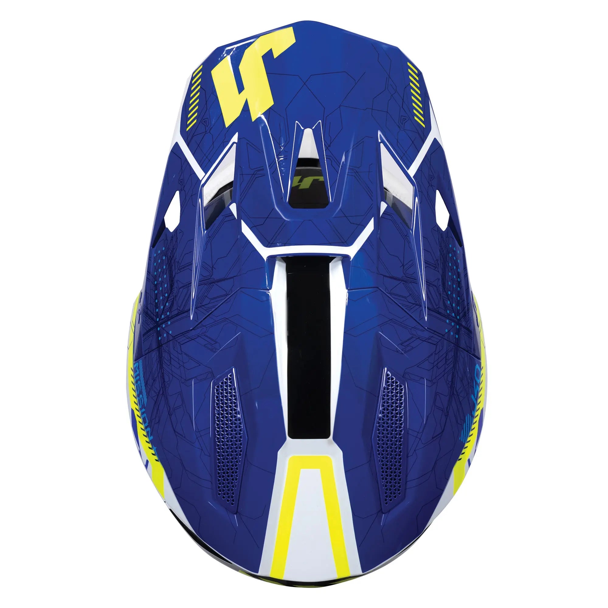 Just1 J40 Mission Fluo Yellow / Gloss Blue FREE UK Delivery, FREE 365 Day Returns | Moto Central