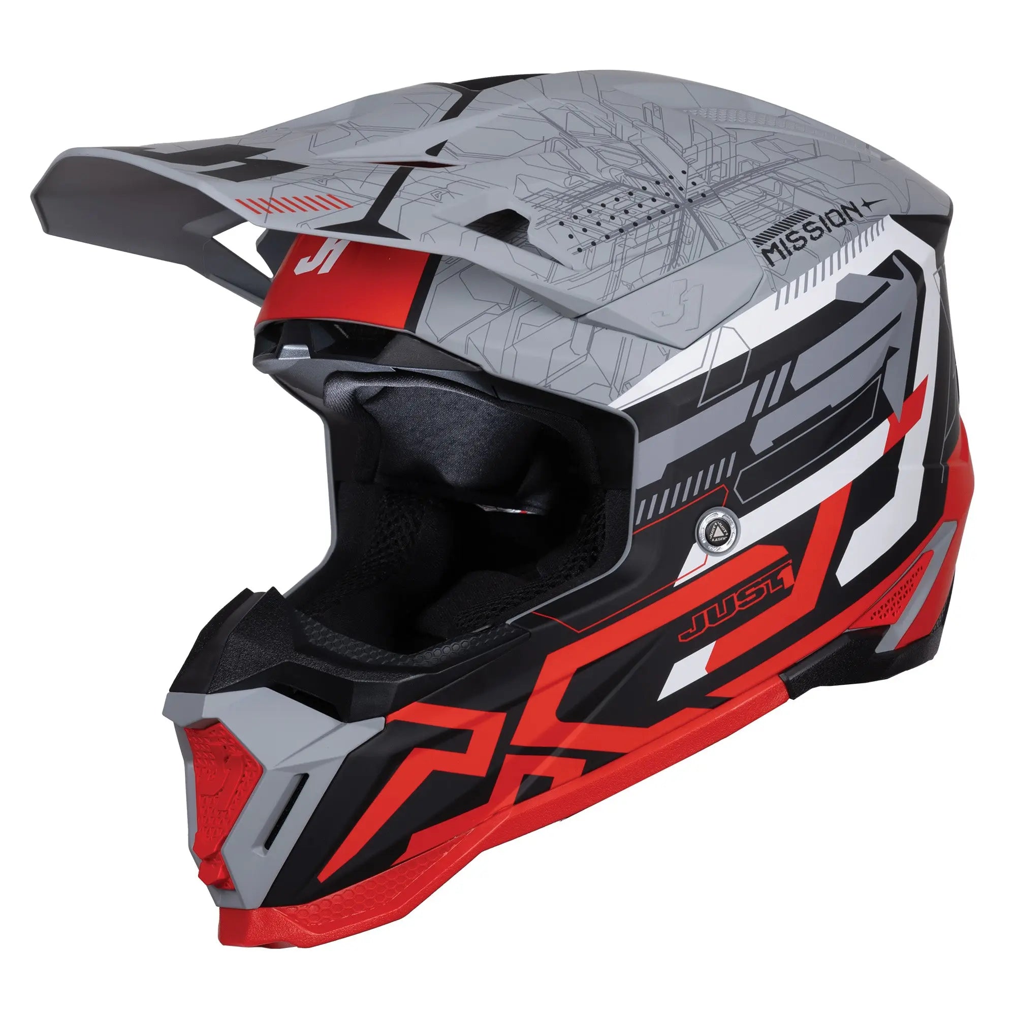 Just1 J40 Mission Red / Matt Grey FREE UK Delivery, FREE 365 Day Returns | Moto Central