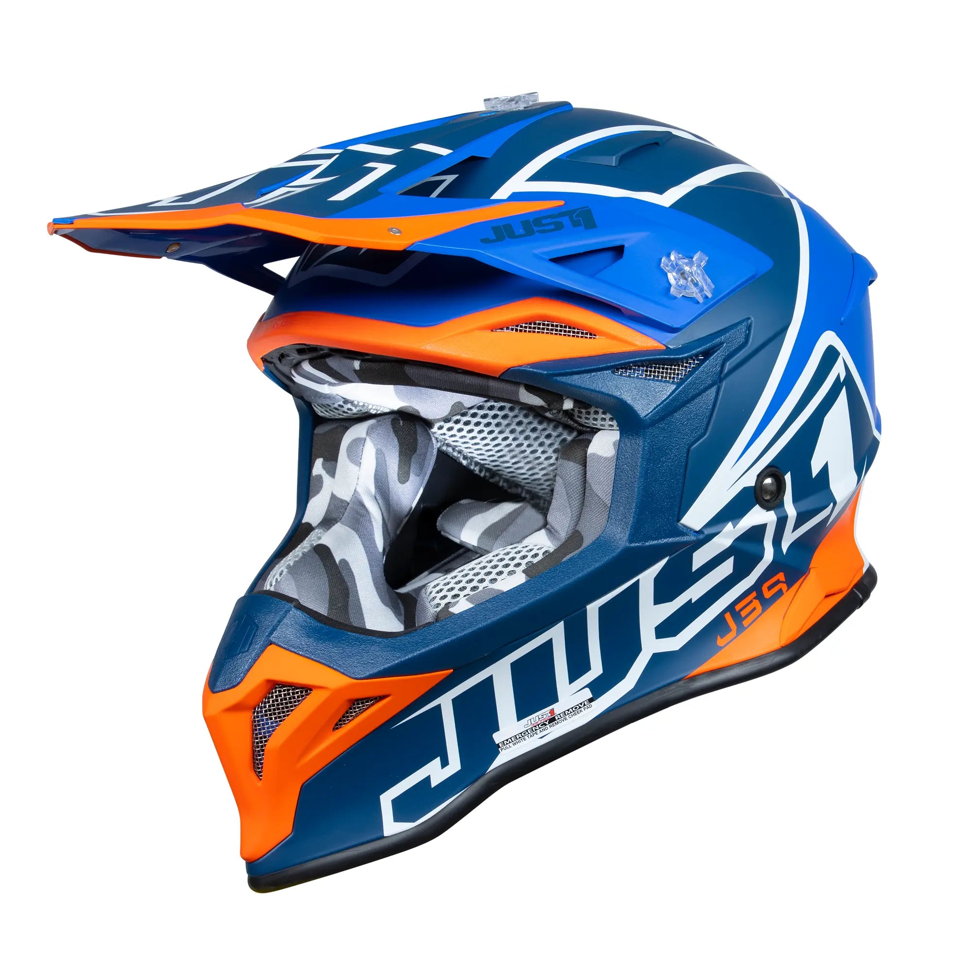 Just1 J39 Thruster White / Fluo Orange / Blue FREE UK Delivery, FREE 365 Day Returns | Moto Central