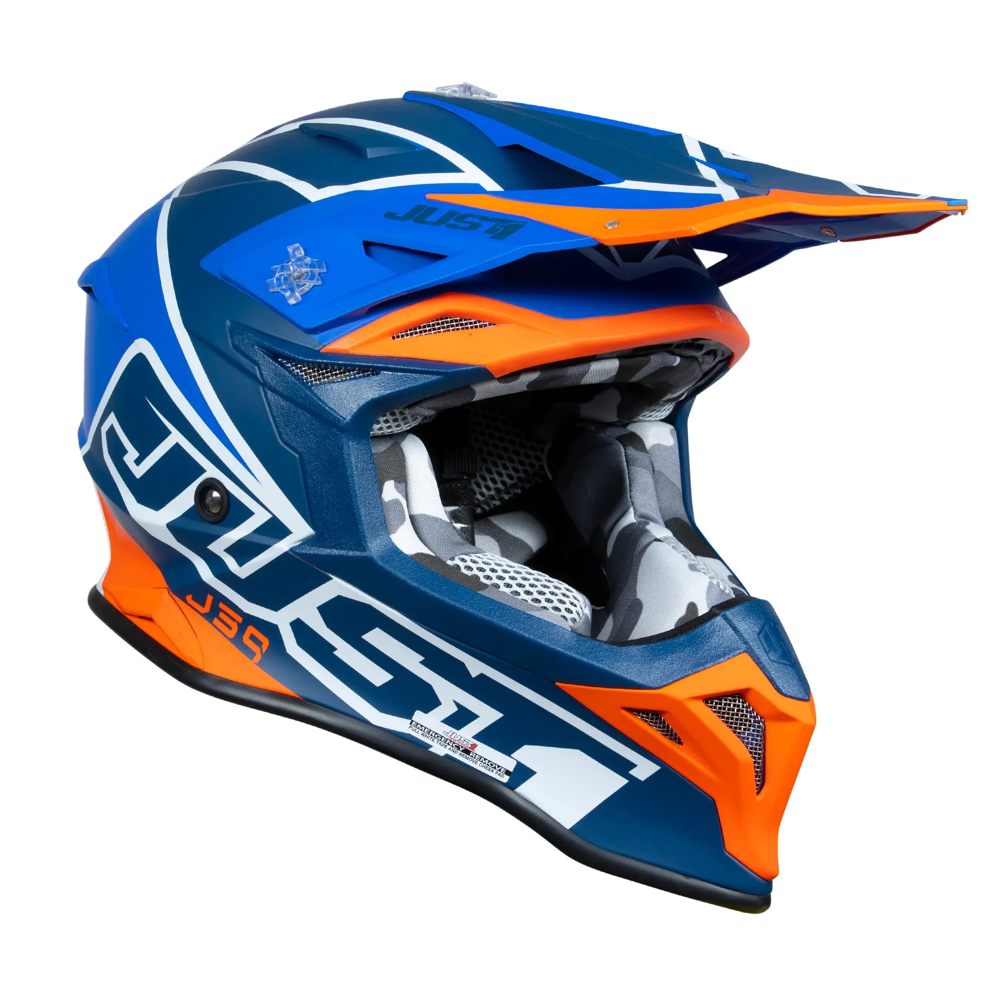 Just1 J39 Thruster White / Fluo Orange / Blue FREE UK Delivery, FREE 365 Day Returns | Moto Central