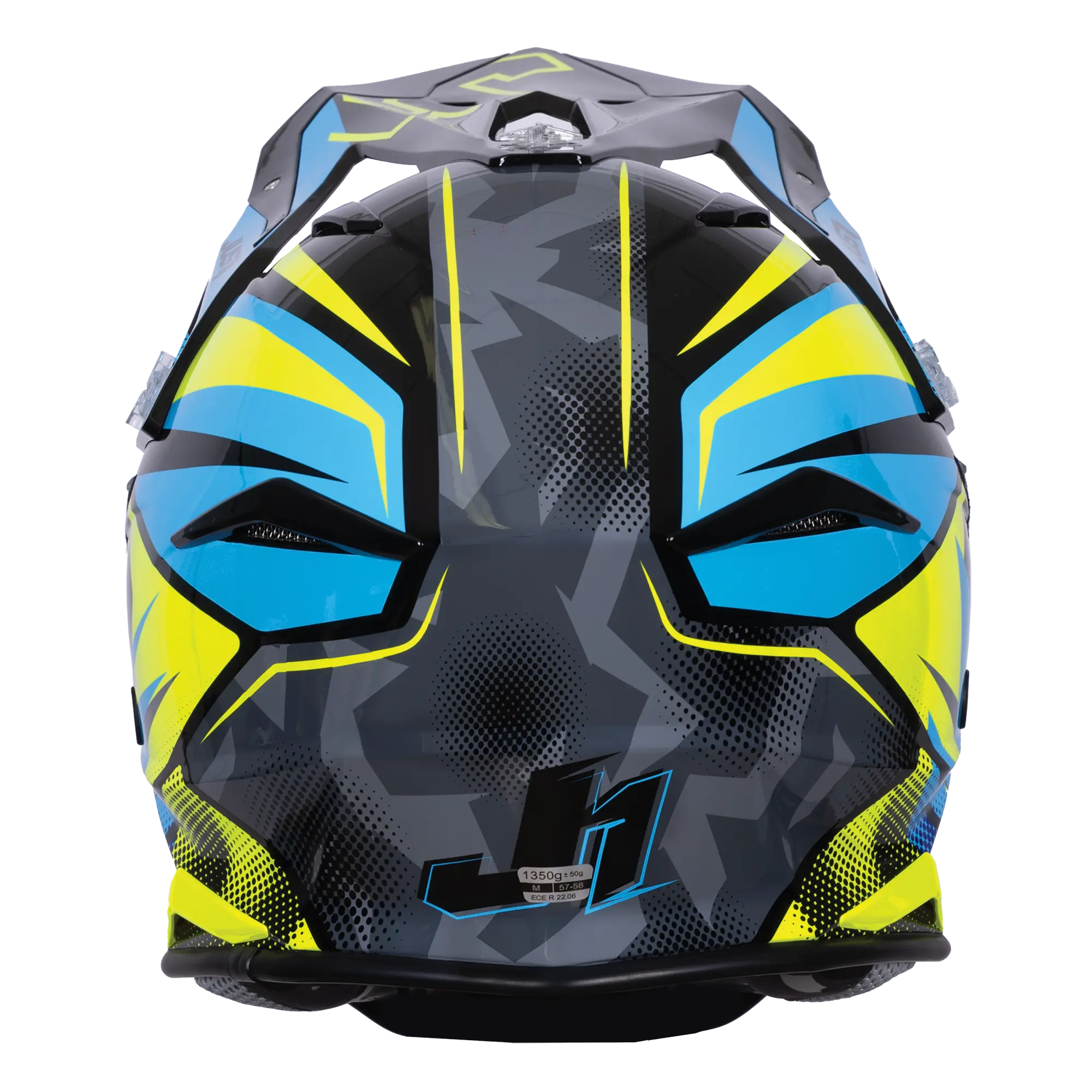 Just1 J39 Revo Blue / Fluo Yellow / Gloss Black FREE UK Delivery, FREE 365 Day Returns | Moto Central