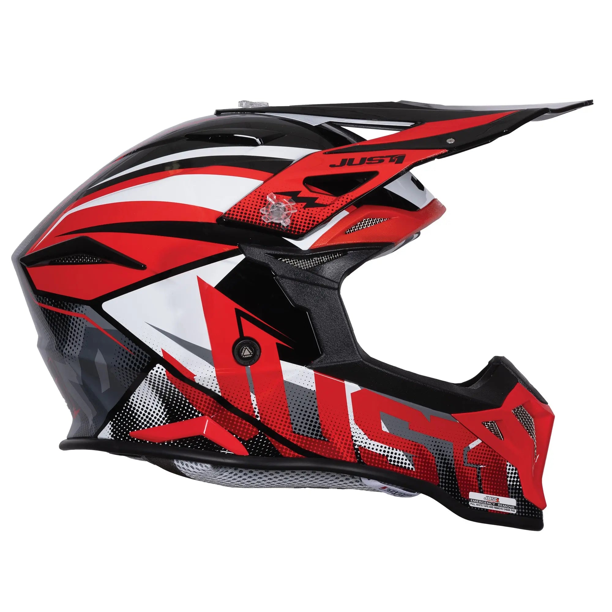 Just1 J39 Revo Red / White / Gloss Black FREE UK Delivery, FREE 365 Day Returns | Moto Central