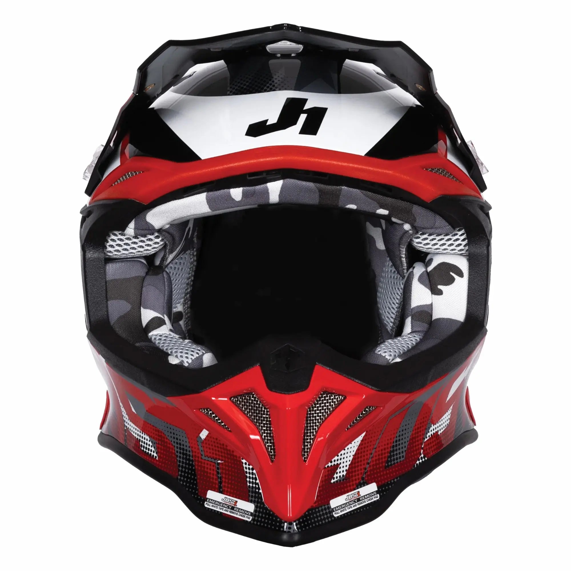 Just1 J39 Revo Red / White / Gloss Black FREE UK Delivery, FREE 365 Day Returns | Moto Central