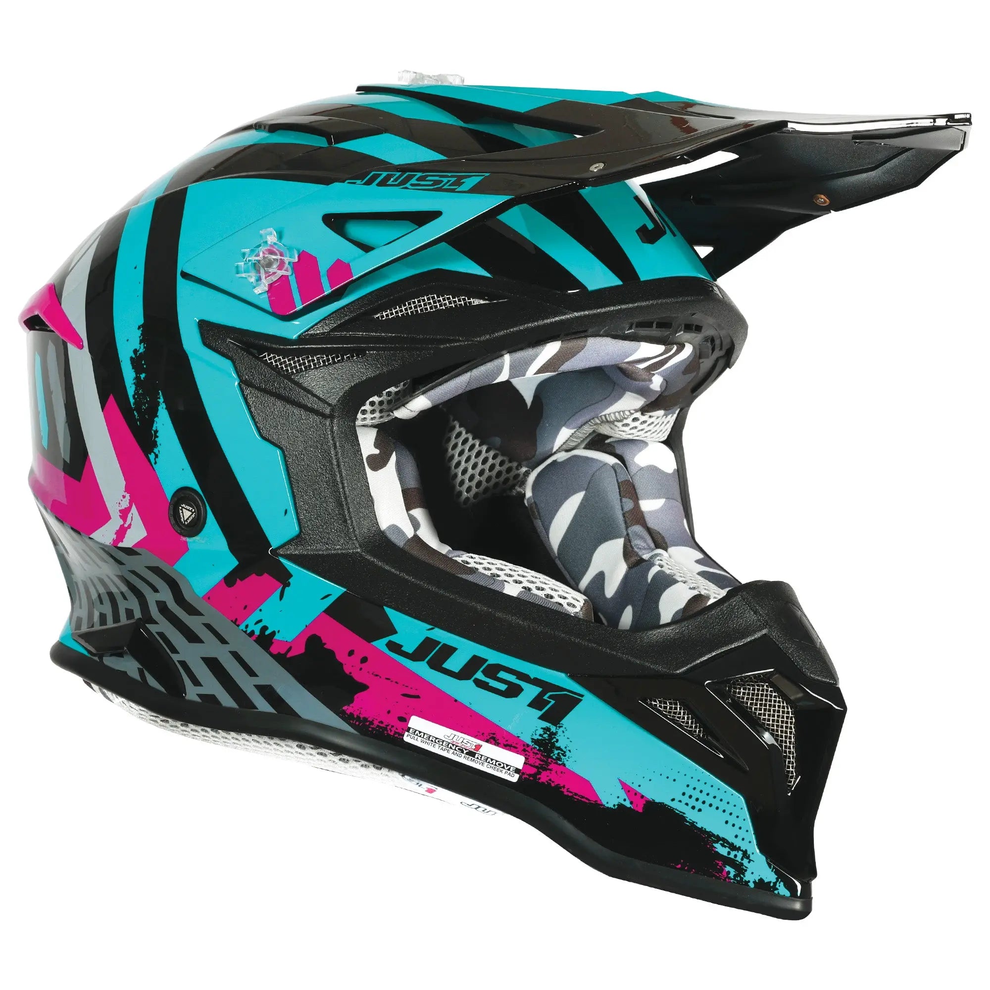 Just1 J39 Teal / Black / Matt Pink FREE UK Delivery, FREE 365 Day Returns | Moto Central