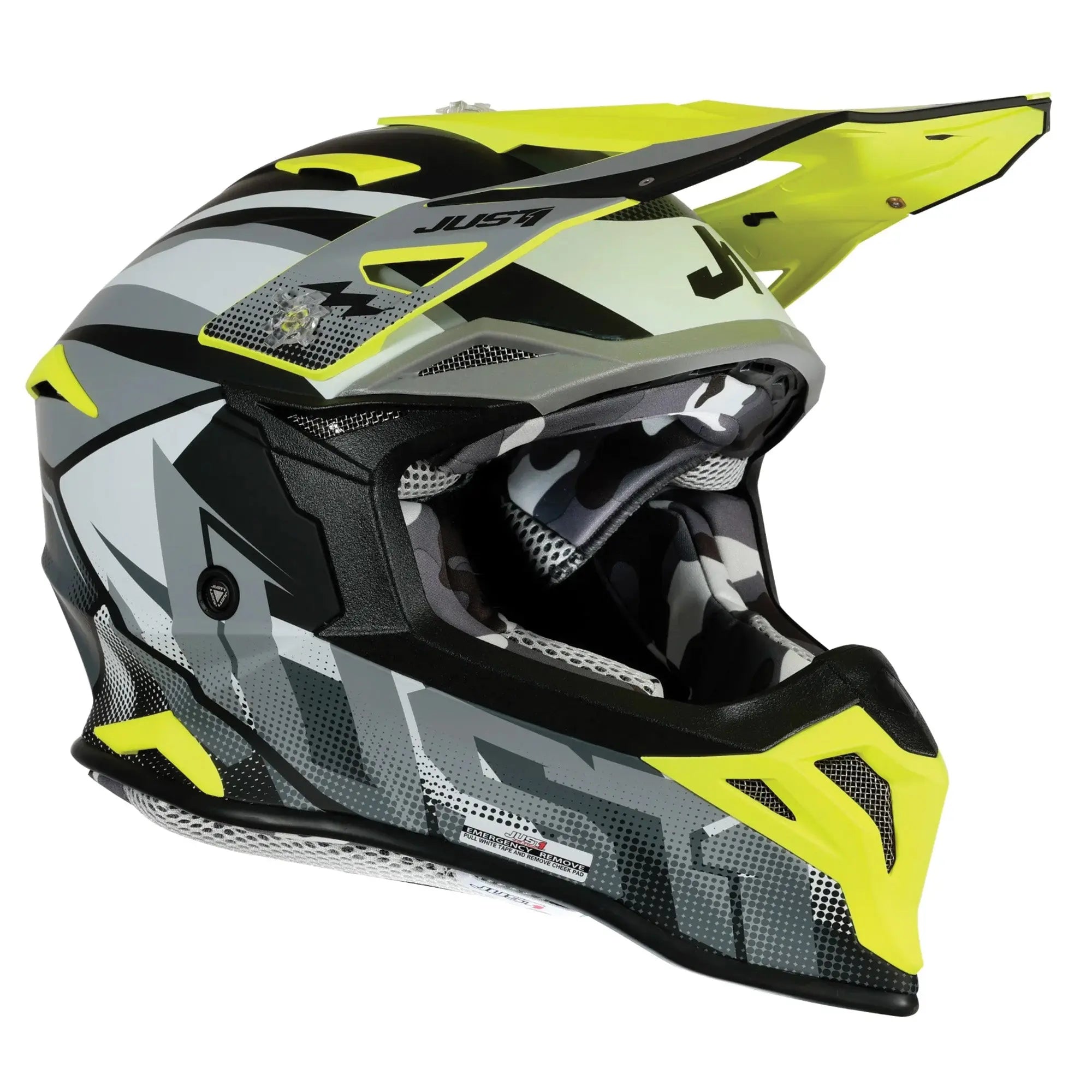 Just1 J39 Revo Grey / Fluo Yellow / Matt Black FREE UK Delivery, FREE 365 Day Returns | Moto Central