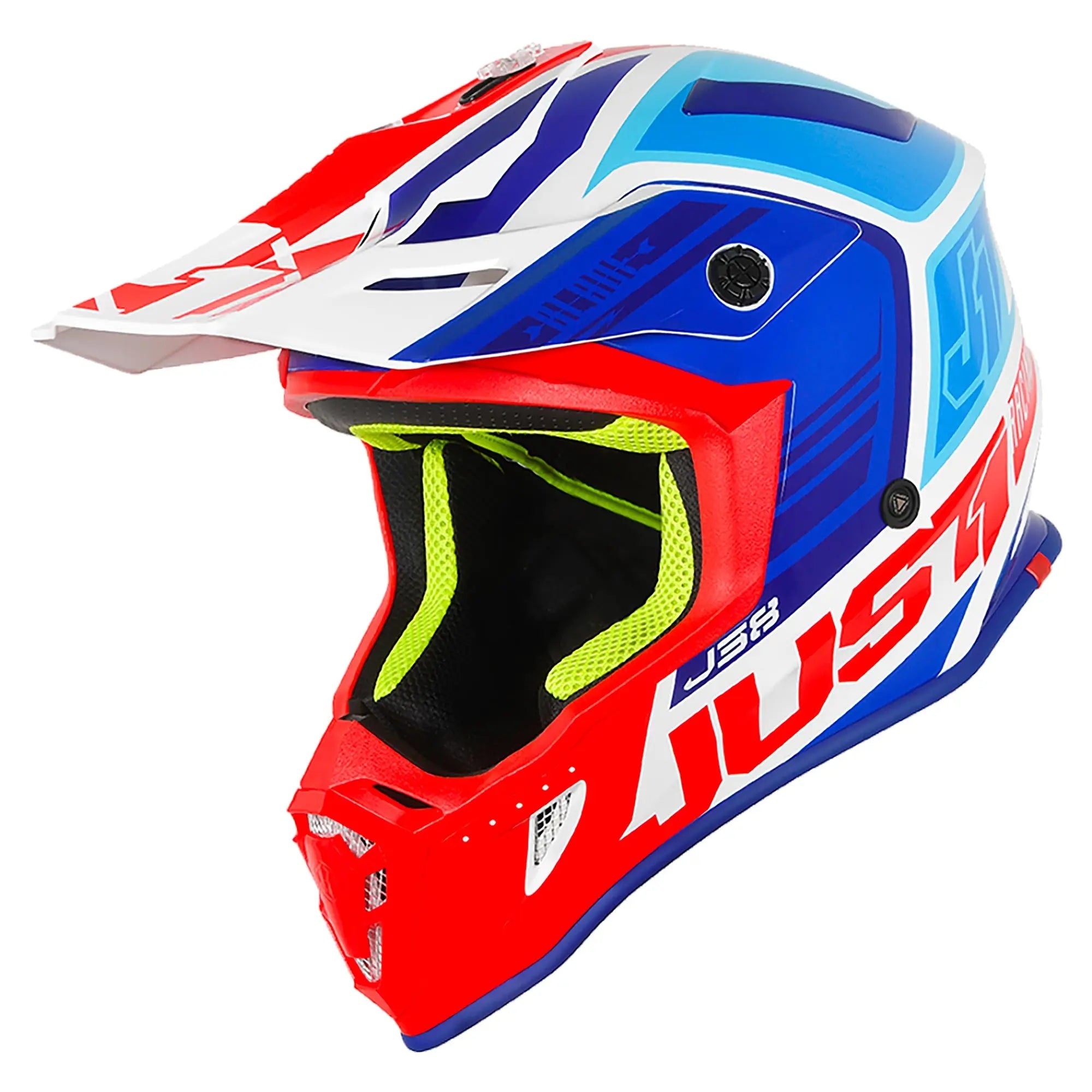 Just1 J38 MX Helmet Blade Gloss Blue / Red / White - FREE UK Shipping, FREE 365 Day Returns | Moto Central