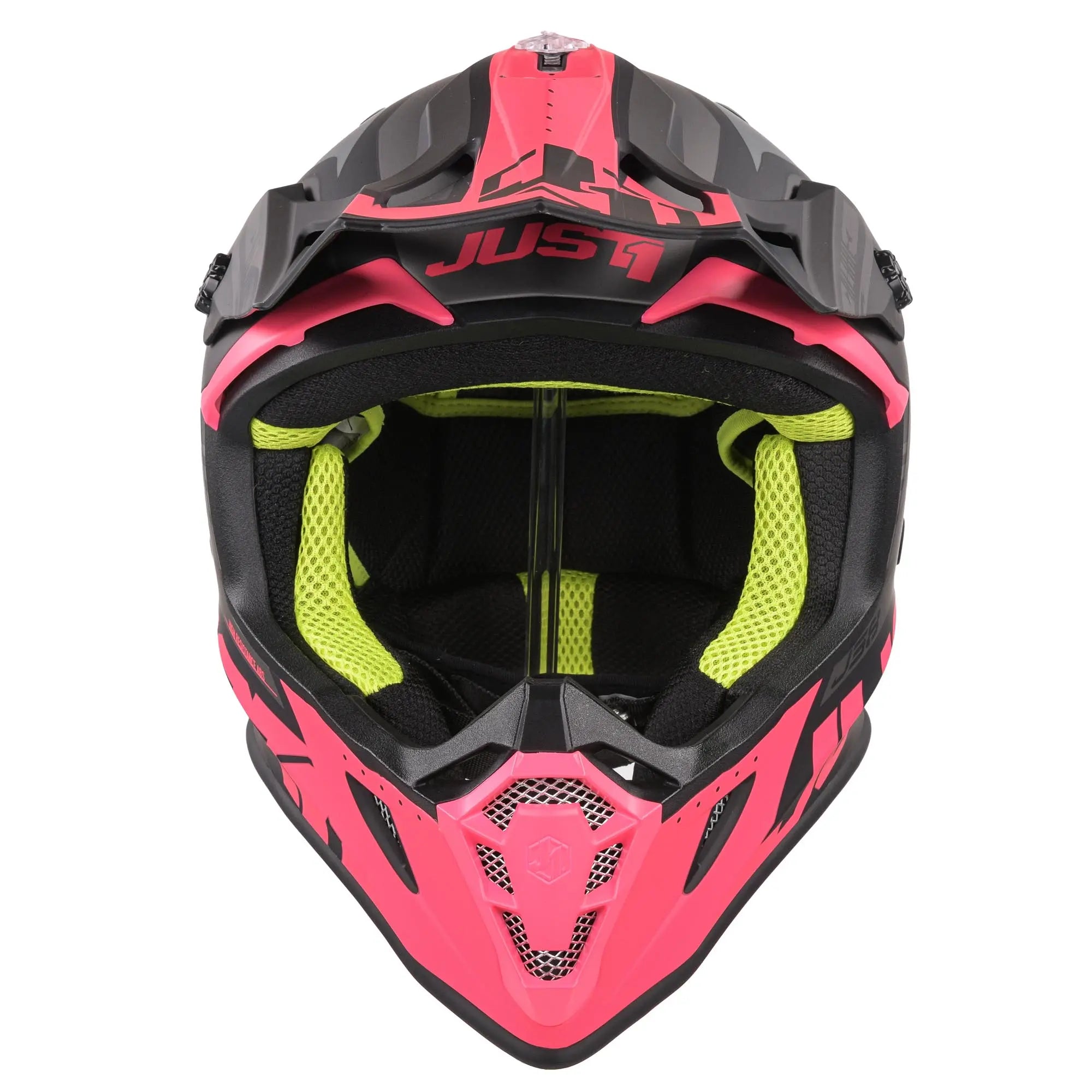 Just1 J38 MX Helmet Blade Matt Fluo Fuchsia / Black - FREE UK Shipping, FREE 365 Day Returns | Moto Central