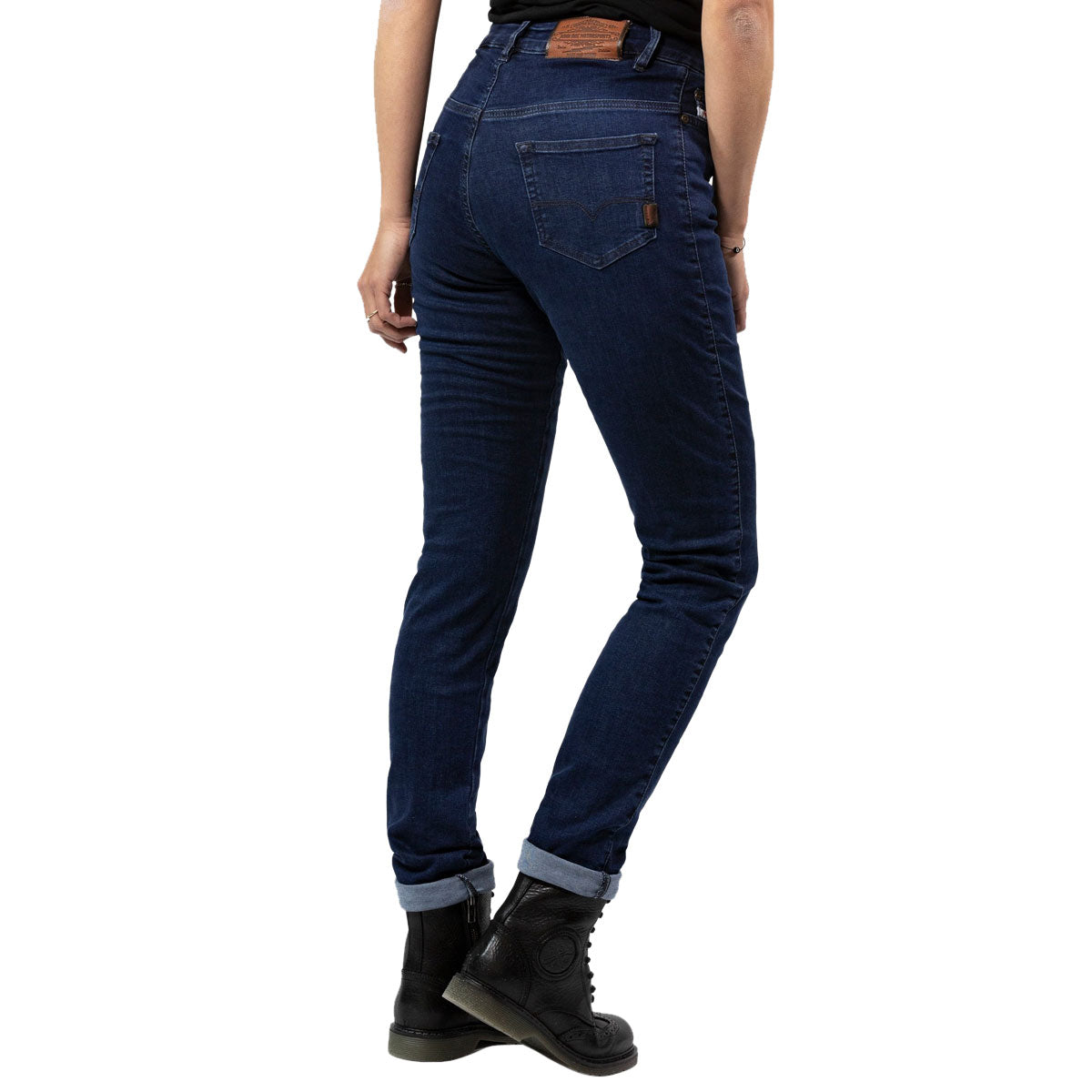 John Doe Betty Ladies High Waist Riding Denim Jeans With XTM Fiber Dark Blue Used