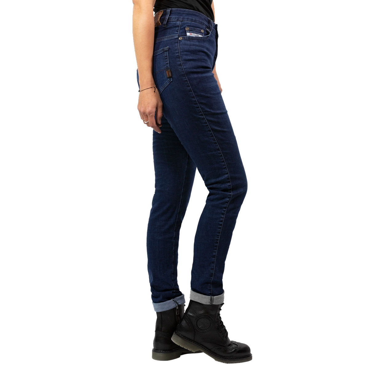 John Doe Betty Ladies High Waist Riding Denim Jeans With XTM Fiber Dark Blue Used
