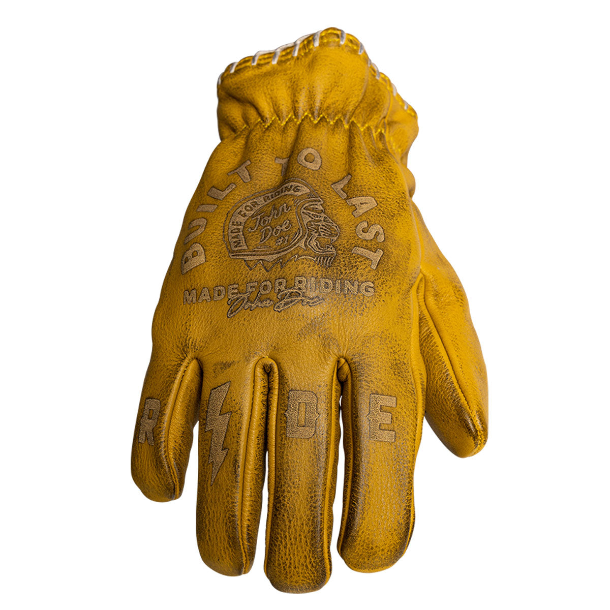 John Doe Coyote Leather Gloves Yellow / Grey