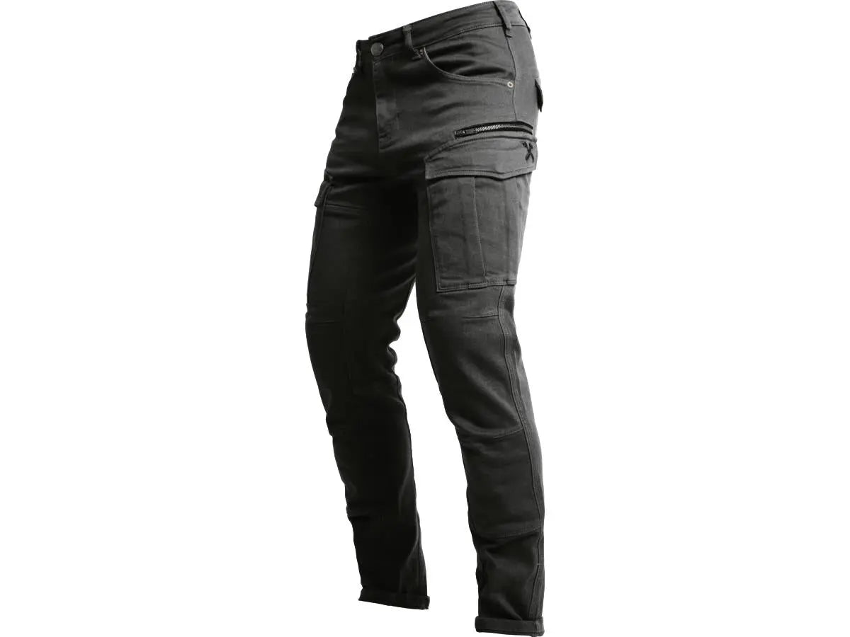 John Doe Defender Mono Slim Cut Cargo Trousers Black - FREE UK Shipping, FREE 365 Day Returns | Moto Central