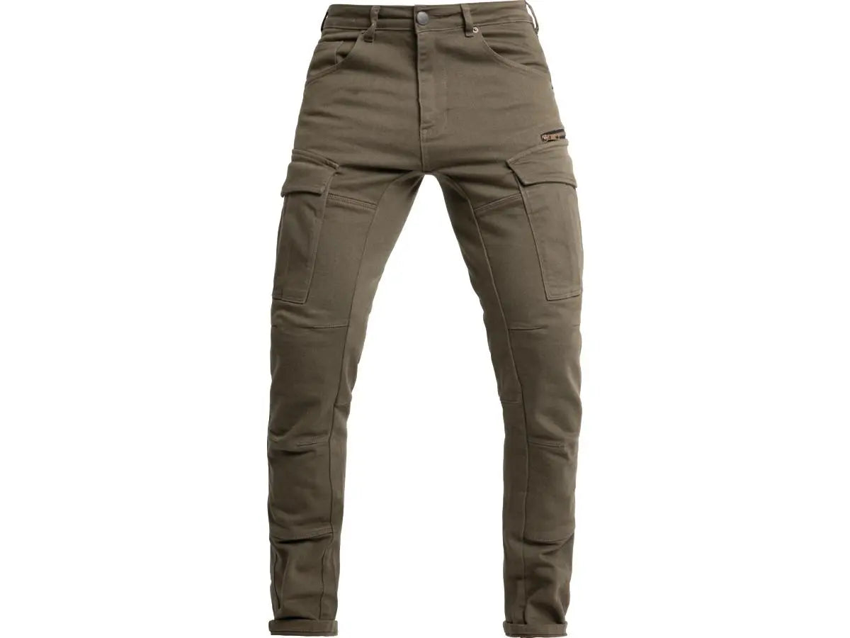 John Doe Defender Mono Slim Cut Cargo Trousers Olive - FREE UK Shipping, FREE 365 Day Returns | Moto Central