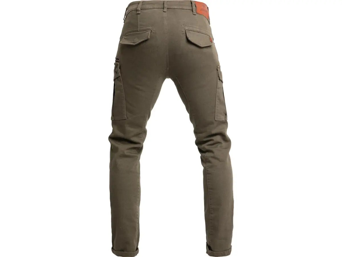 John Doe Defender Mono Slim Cut Cargo Trousers Olive - FREE UK Shipping, FREE 365 Day Returns | Moto Central