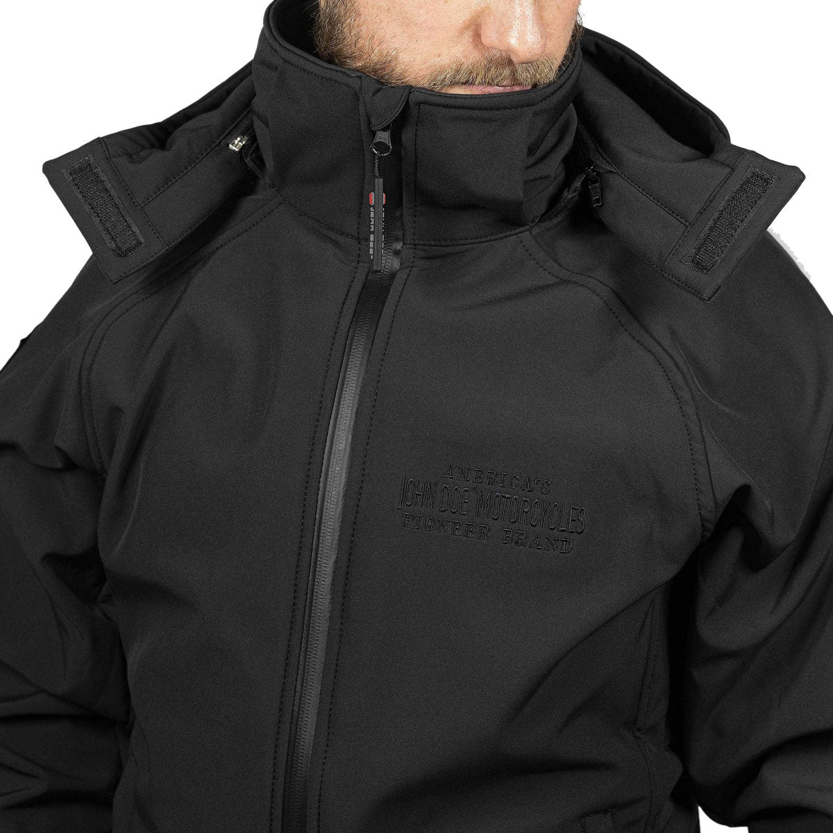 John Doe Softshell 2 In 1 Hooded Textile Jacket With XTM Fiber Black