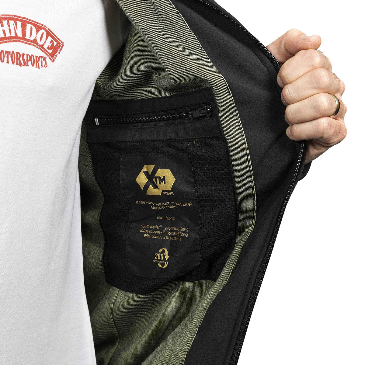 John Doe Softshell 2 In 1 Hooded Textile Jacket With XTM Fiber Black