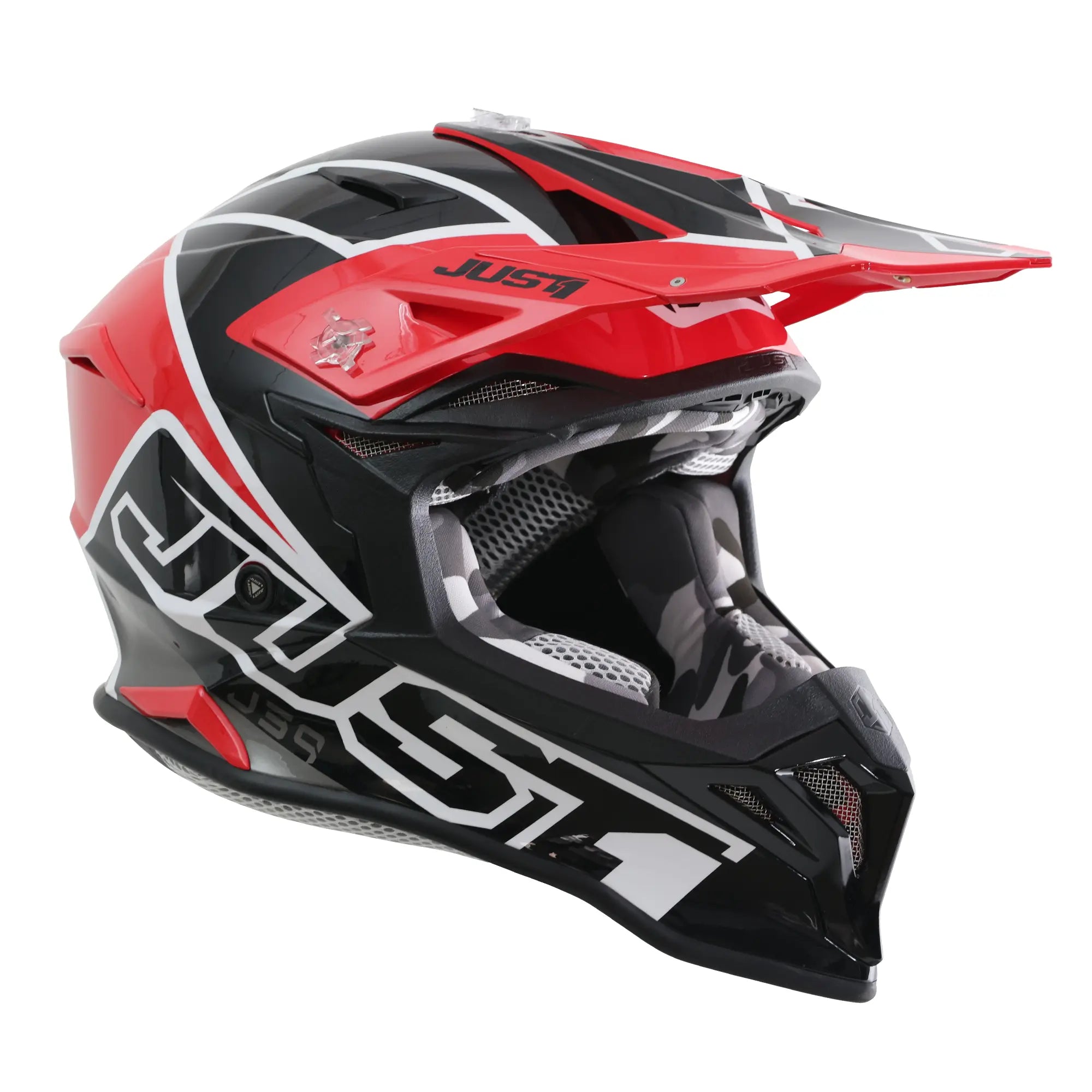 Just1 J39 Thruster Gloss Black / Red / White FREE UK Delivery, FREE 365 Day Returns | Moto Central