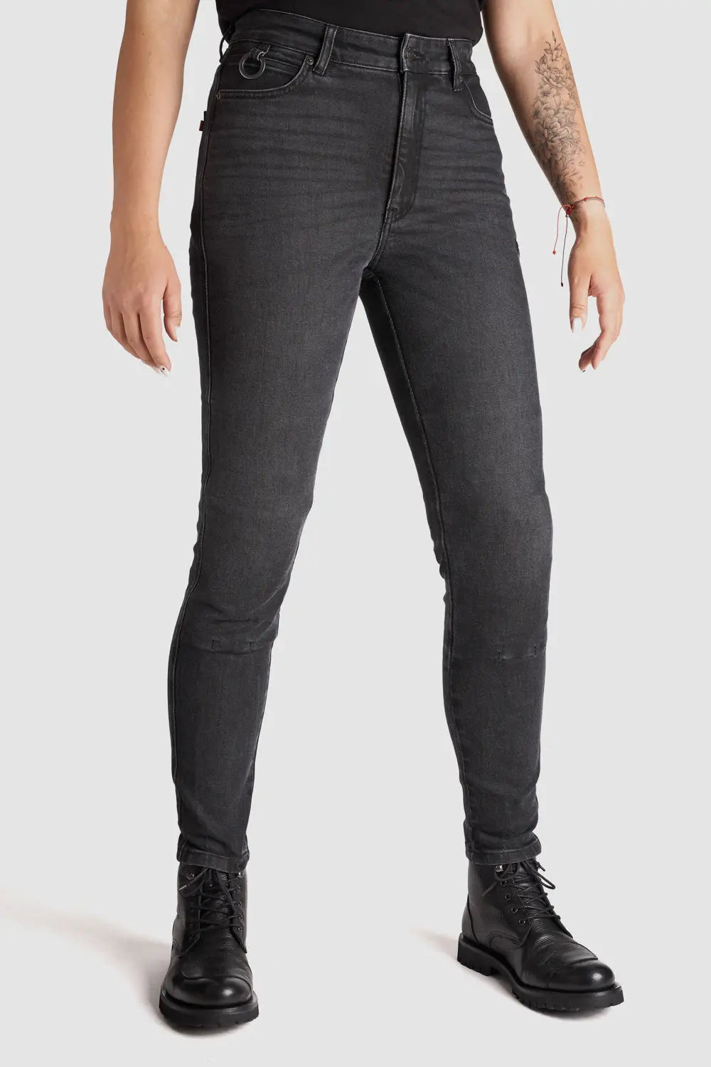 Pando Moto Kaya Slim Fit Ladies Jeans Grey FREE UK Delivery, FREE 365 Day Returns | Moto Central