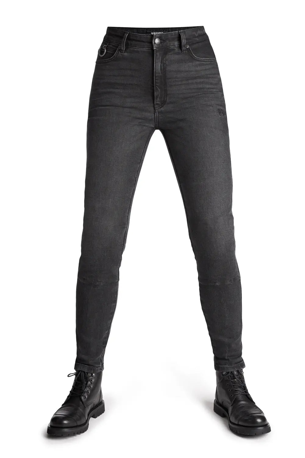 Pando Moto Kaya Slim Fit Ladies Jeans Grey FREE UK Delivery, FREE 365 Day Returns | Moto Central